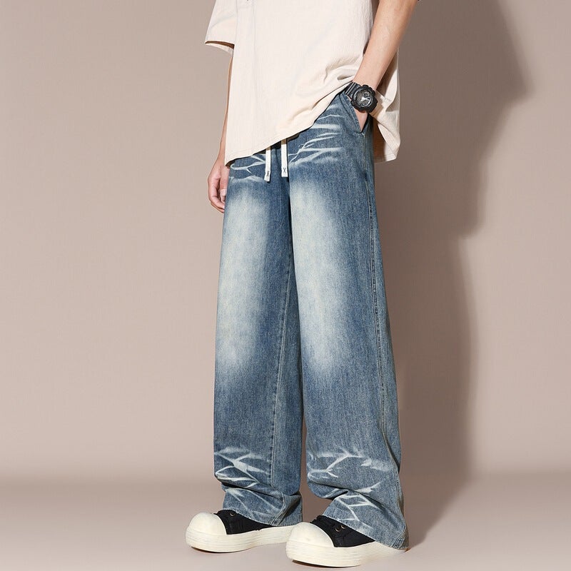 Unisex Classic Denim Jeans Loose Fit Daily Outdoor Wear - Image 1