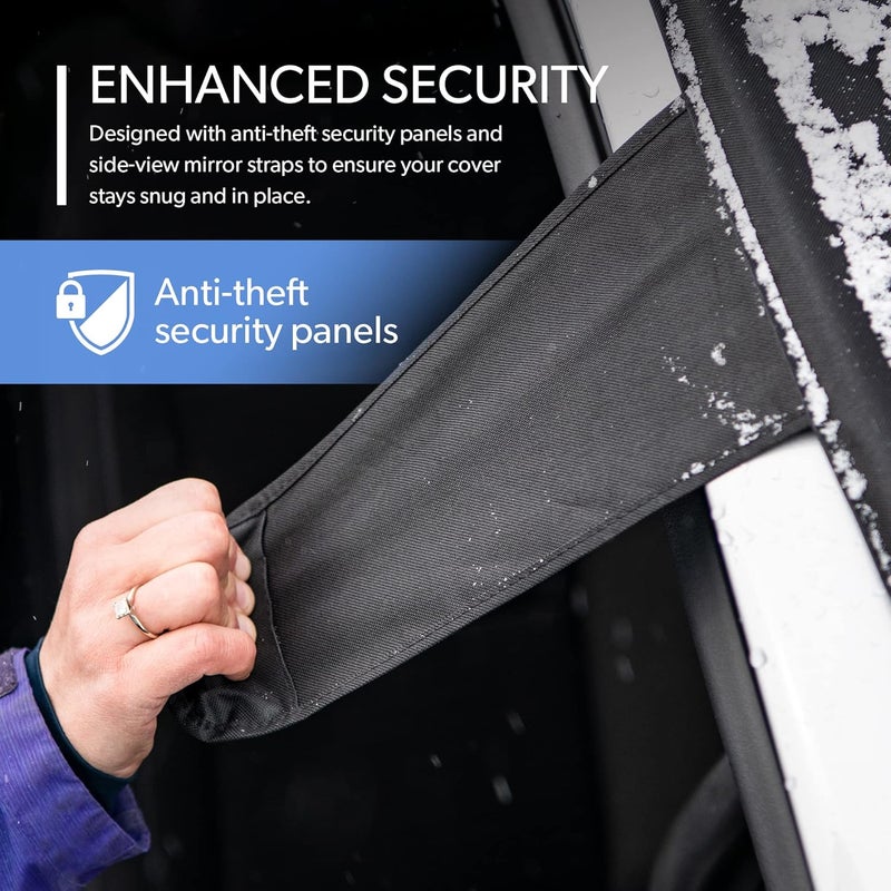 FrostGuard Deluxe Full-Coverage Car Windshield Cover for Ice and Snow - XL Size with Wiper Blade and Side Mirror Coverage - Image 4