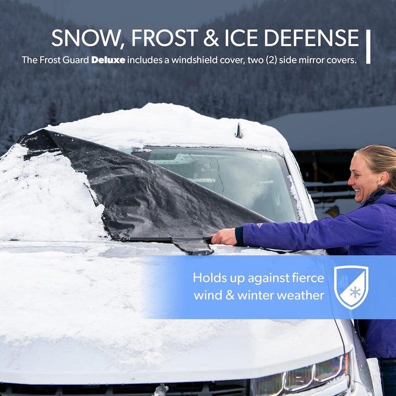 FrostGuard Deluxe Full-Coverage Car Windshield Cover for Ice and Snow - XL Size with Wiper Blade and Side Mirror Coverage - Image 3