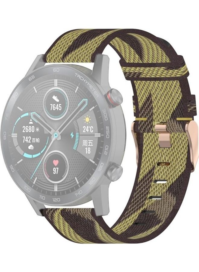 NIBEMINENT Replacement Band For Huawei GT/GT 2/Honor Magic Watch 2 46mm Yellow/Black - Image 1