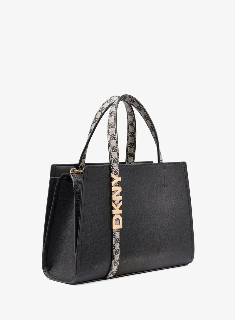 DKNY BLACK/GOLD Avril Small Satchel Bag for Women | Best Price UAE