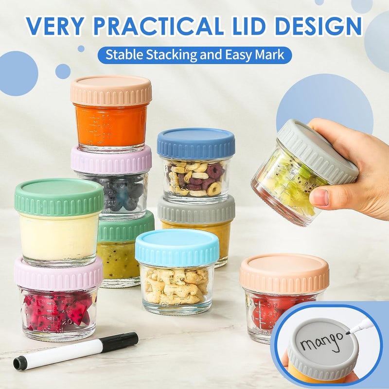 DRKIO 6 Pack Glass Baby Food Storage Containers - 4 Oz Baby Food Jars with Lids - Image 5