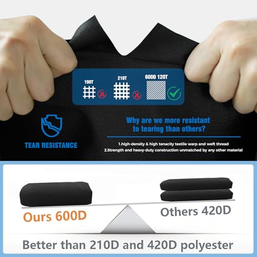 KINGLY Heavy Duty 58 Inch Grill Cover for Weber Genesis 300 & Genesis II 300 Series,600D Waterproof Fade Resistant BBQ Gas Grill Cover for Outdoor Grill with Straps,Compared to Weber 7130 - Image 3