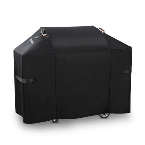 KINGLY Heavy Duty 58 Inch Grill Cover for Weber Genesis 300 & Genesis II 300 Series,600D Waterproof Fade Resistant BBQ Gas Grill Cover for Outdoor Grill with Straps,Compared to Weber 7130 - Image 1