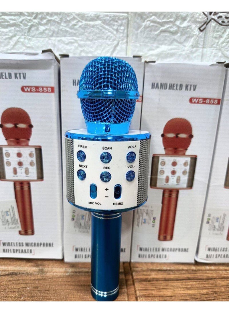 Portable microphone with built-in speaker and smart connectivity technology, multi-color audio recording, supports memory card for parties and home use. - Image 2