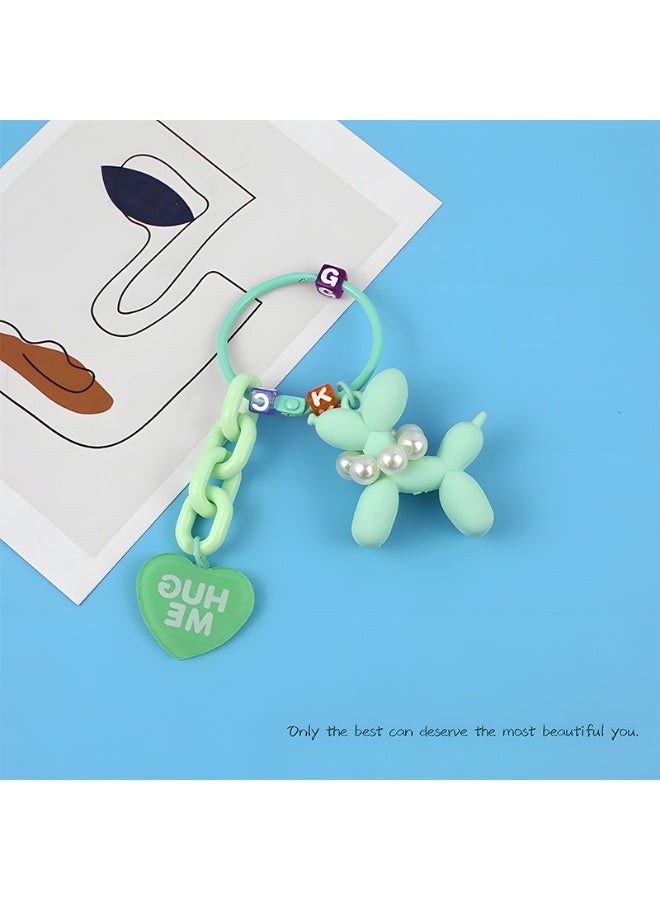 NIBEMINENT Beaded Phone Lanyard, Anti Lost Removable Wrist Strap, Cute Balloon Dog Bracelet Pendant, Phone Keychain Lanyard,Light Green