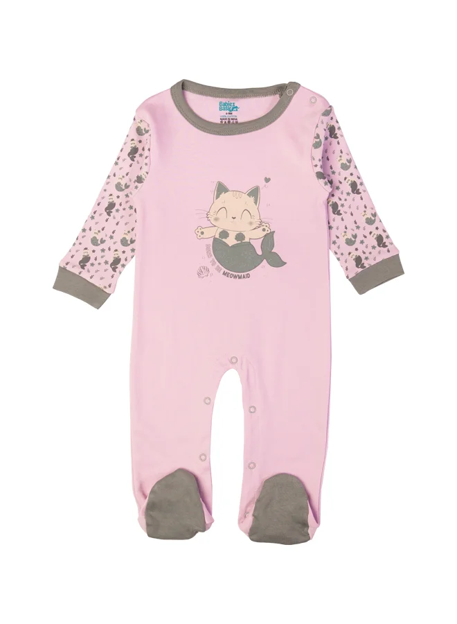 Babies Basic 100% Cotton Printed Long Sleeves Jumpsuit/Romper/Sleepsuit For Babies