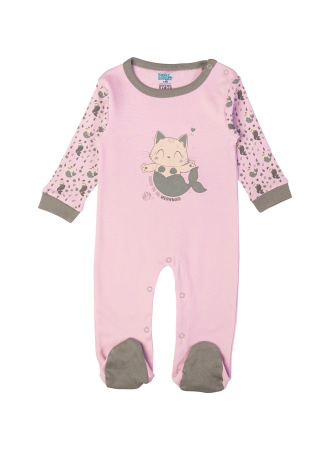 Babies Basic 100% Cotton Printed Long Sleeves Jumpsuit/Romper/Sleepsuit For Babies  - Image 2