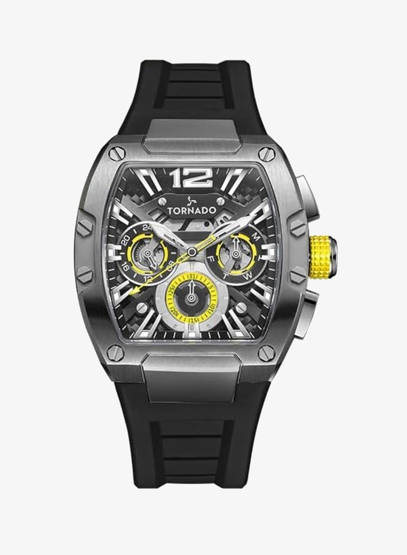 TORNADO Men's Premium Flexible & Durable Silicone Multi Function Watch T23105-XSBB - 43mm mm - Image 1