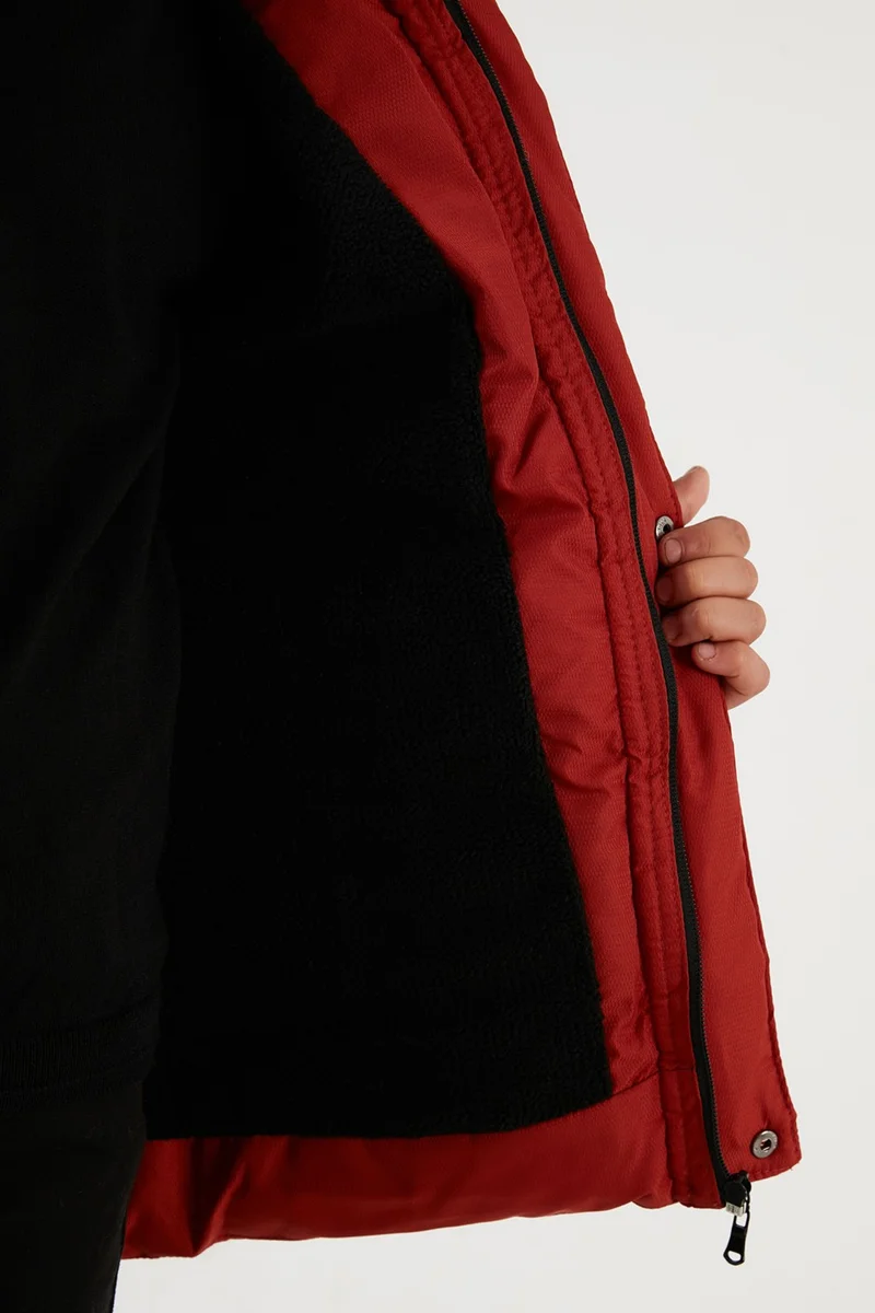 ليلا Plush Lined Removable Hooded Puffer Coat Boys' Coat 5760023