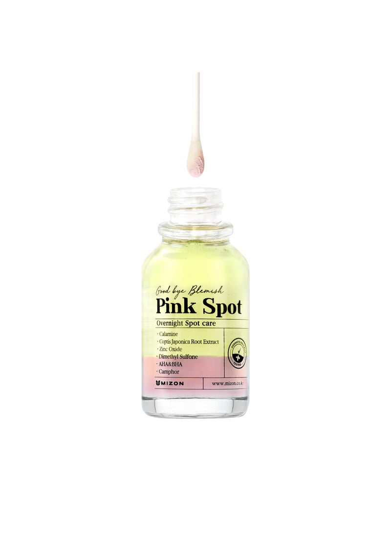 MIZON - MIZON Pink Spot Overnight spot care Pimple Care Product with Calamine AHA BHA Acne treatment Breakout treatment (19ml/0.65 fl oz). - Image 1