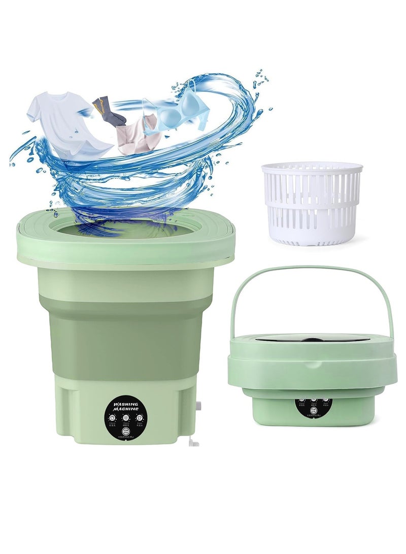 SYOSI Portable Mini Washing Machine, 8L Large Capacity Suitable for Washing Baby Clothes, Underwear, Socks, Portable Washer Machine for Apartments, Dormitories, RV and More Green  - Image 1