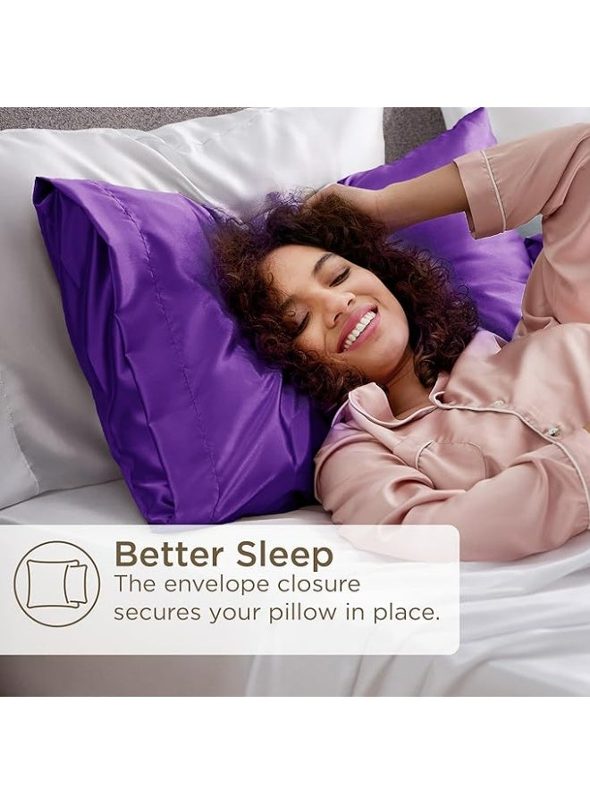 2-Pack Luxurious Mulberry Silk Pillowcases, 25 Momme Satin Weave, Hypoallergenic Solid Color Envelope Closure, Hand Wash Only, Designed for Hair and Skin,120-140gsm - Image 5