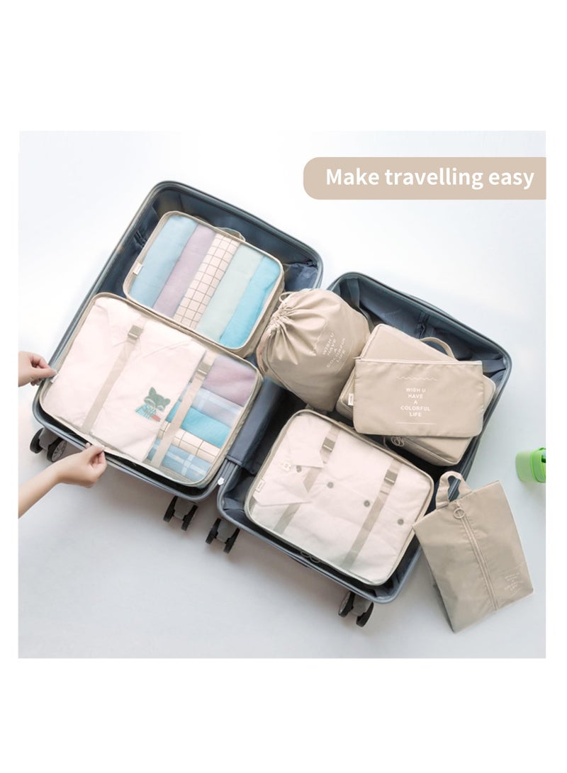 10 Set Packing Cubes for Suitcases, Luggage Organizer Bags for Carry On, Travel Bags Organizer for Luggage, Must Have Travel Essentials for Women and Men (Beige) - Image 5