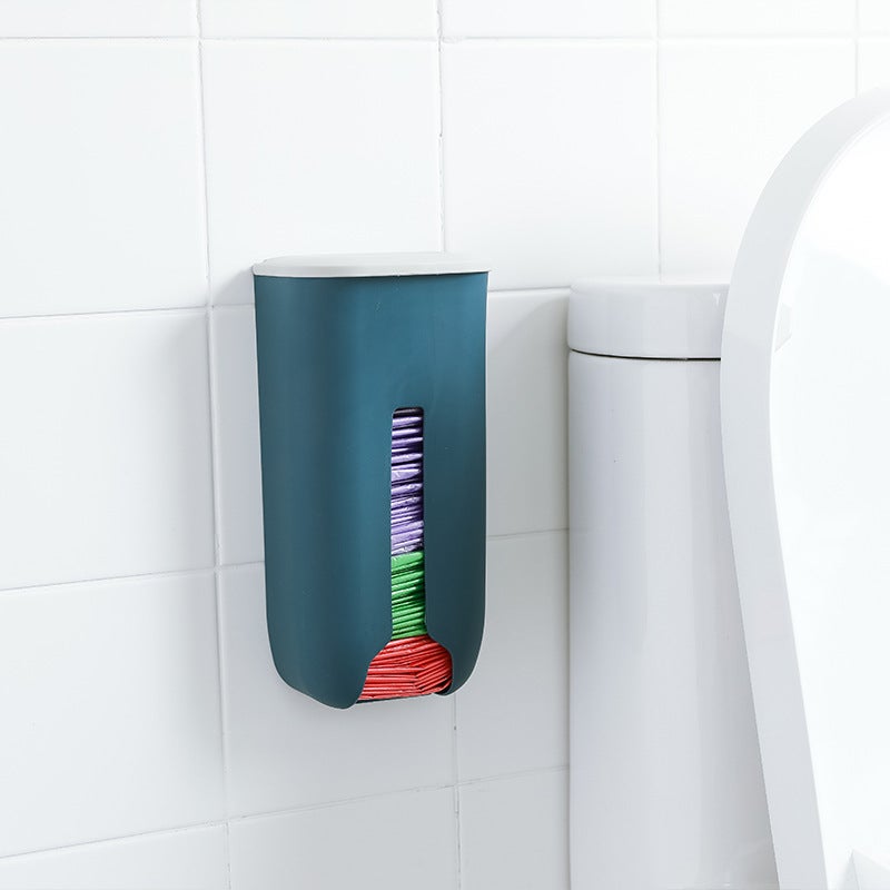 صندوق تخزين أكياس القمامة المعلقة في المطبخ بدون ثقب، صندوق تخزين أكياس بلاستيكية، تخزين مثبت على الحائط - Image 3