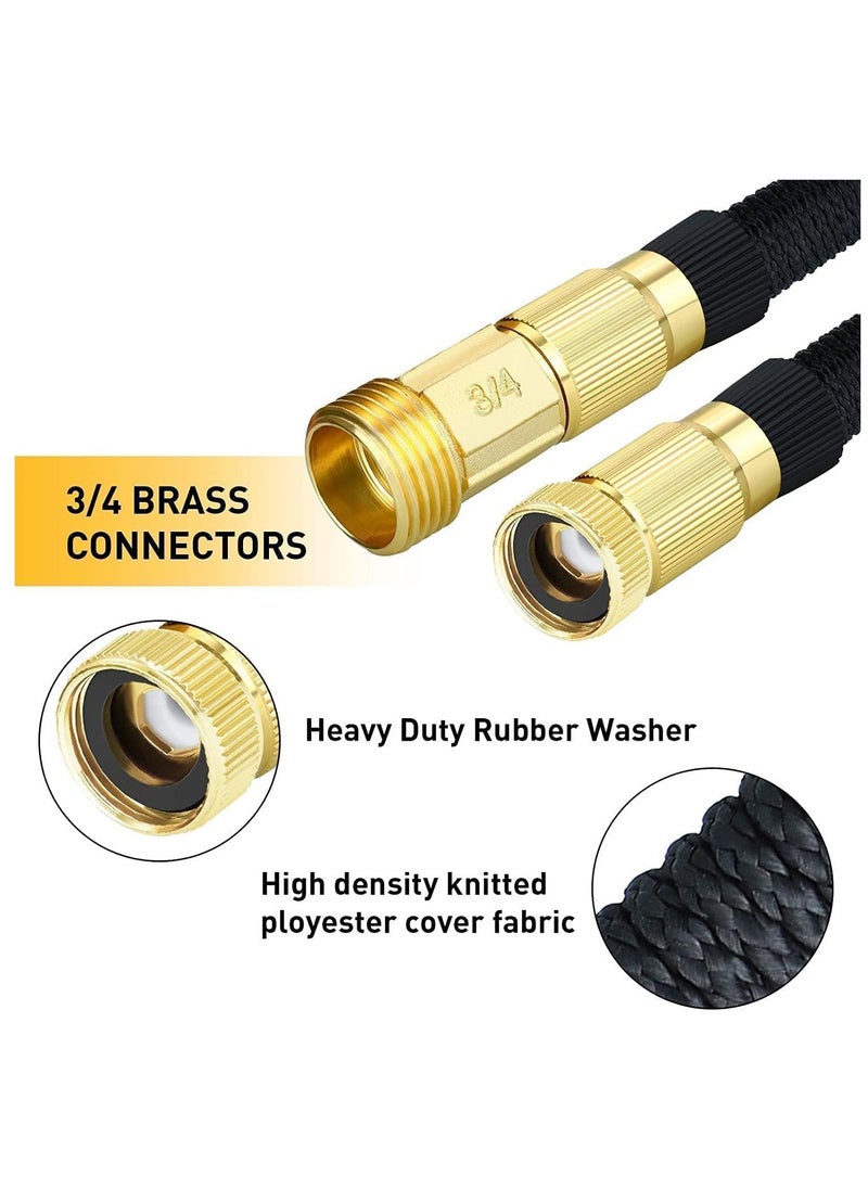 MIXDE - 75FT High-Quality Expandable Garden Hose，Three Times Shrink with 8 Nozzle Patterns，Extra Strength Fabric Double Latex Core Hose，for Garden House Cleaning Pet Bathing Car Washing (COLOR4) - Image 1