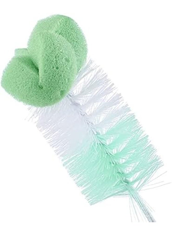 Baby bottle brush set consisting of two pieces for cleaning baby bottles and cups, green color - Image 3