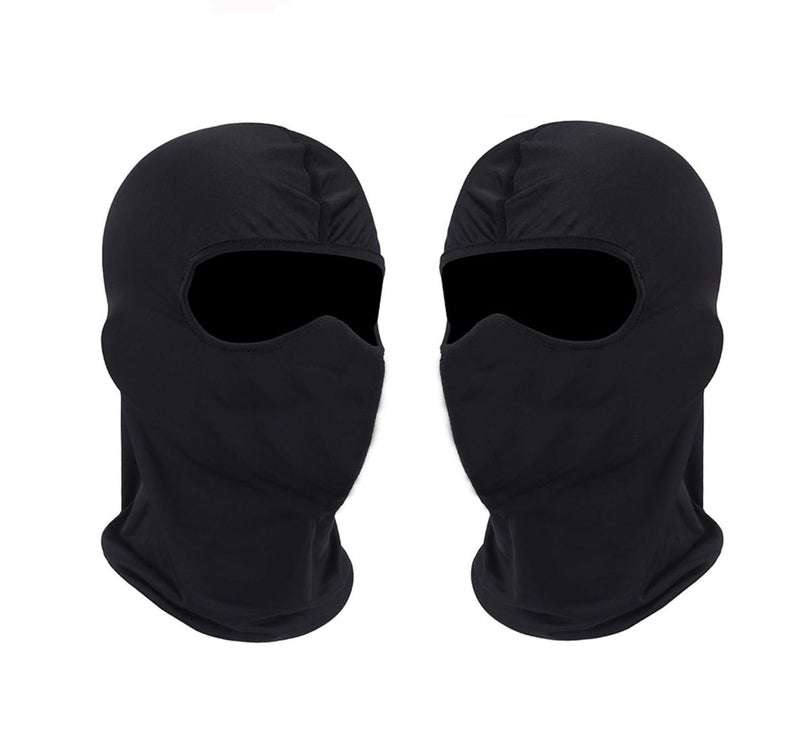 PrimeBox Full Cover Face Mask Cotton Fabric Bike Riding Washable Dust Protection Balaclava For Men Women Neck Gaiter Helmet Liner Pack of 2 Rider Accessories Black - Image 1