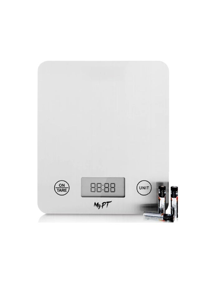 MyPT Smart Nutrition Kitchen Scale | Calorie & Nutritional Analysis | App Connected Food Weighing Scale | 1g Precision | Tare Function | White - Image 1
