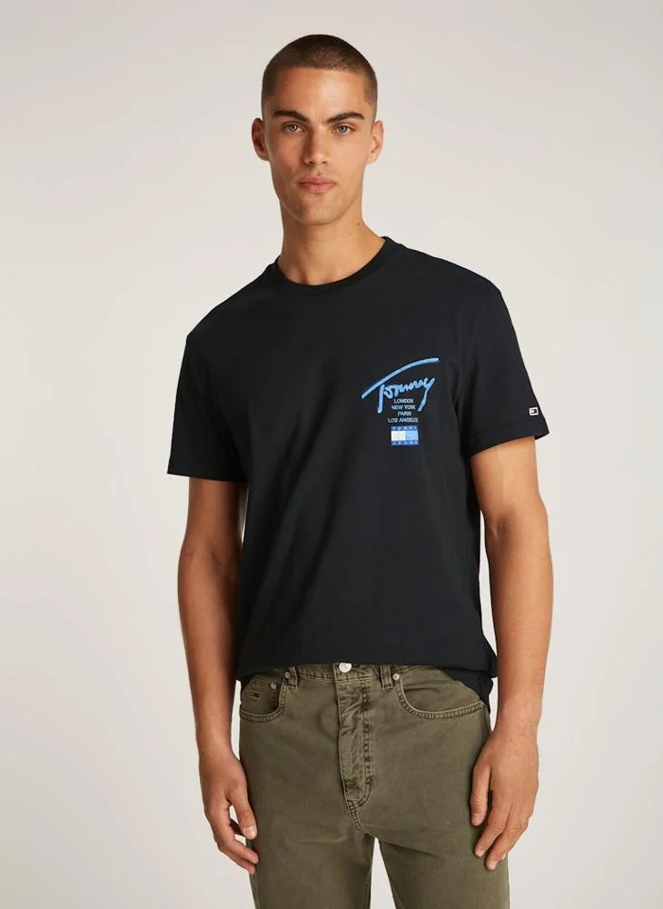 TOMMY JEANS Logo Print  Crew Neck T-Shirt