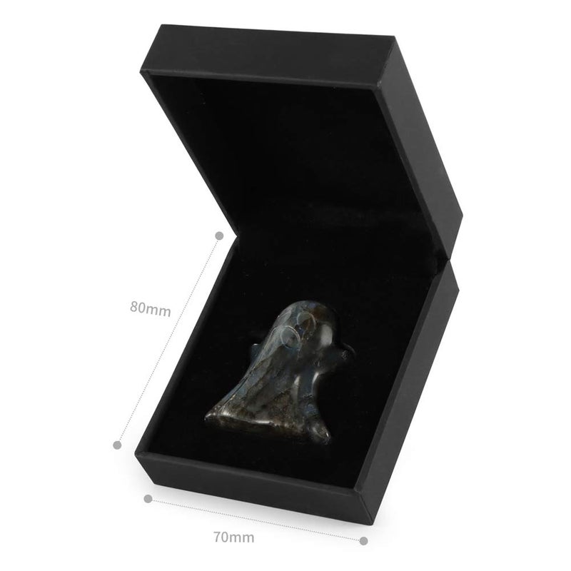 Artistone 2"" Crystal Ghost Figurine Natural Labradorite Gemstone Hand Carved Statue for Halloween Decorations Home Deco Desk Decoration - Image 5