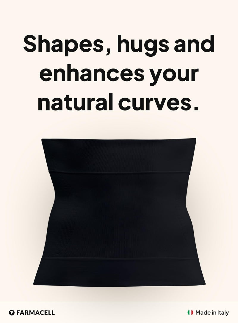 Farmacell 405 (Black, L) Men's Waist Slimmer, Stomach Compression, Tummy Control Shapewear, Made in Italy - Image 2
