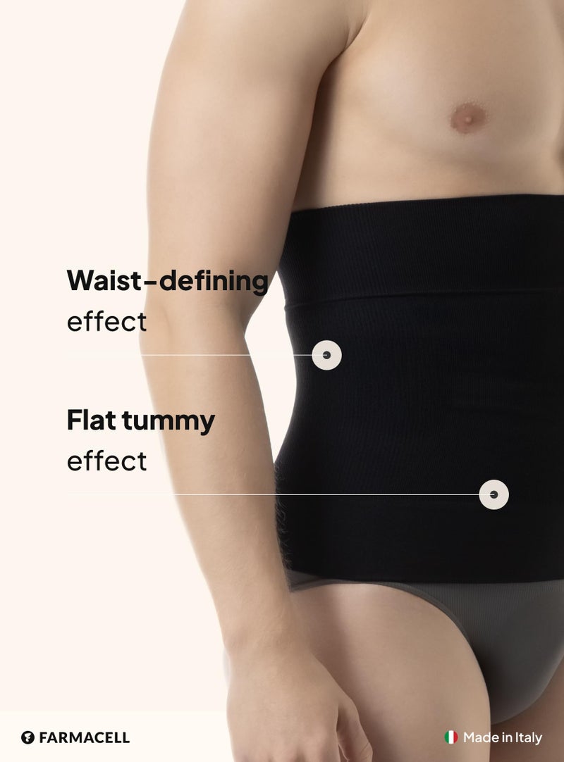 Farmacell 405 (Black, L) Men's Waist Slimmer, Stomach Compression, Tummy Control Shapewear, Made in Italy - Image 3