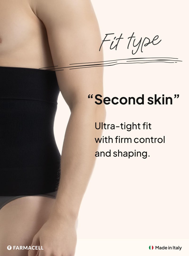 Farmacell 405 (Black, L) Men's Waist Slimmer, Stomach Compression, Tummy Control Shapewear, Made in Italy - Image 5