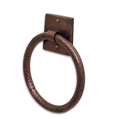 Monarch Abode 17089 Pure Copper Hand Hammered Towel Ring - Image 1