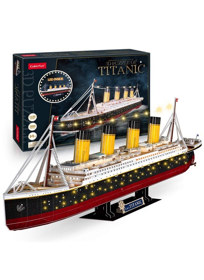 CubicFun - 3D Puzzles For Adults - Led Titanic 35'' Large Ship - New Home Desk Decor - House Warming, Wedding, Anniversary, Valentines Day Teacher Gifts For Him Her - Image 1