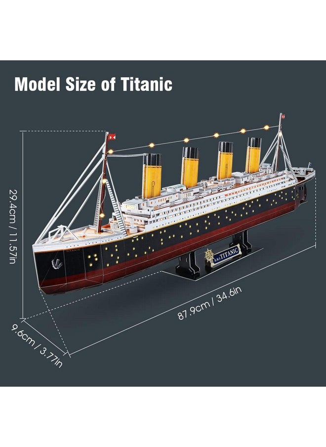 CubicFun - 3D Puzzles For Adults - Led Titanic 35'' Large Ship - New Home Desk Decor - House Warming, Wedding, Anniversary, Valentines Day Teacher Gifts For Him Her - Image 1