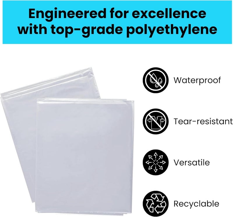 VICMORE Clear Plastic Drop Cloths - Water & Dustproof, Odorless Plastic Sheet for Renovations, DIY Projects - Durable Paint Tarp with 1mil Thickness - Floor Covering & Dust Cover - 4 x 12’ - 2 Pack - Image 5