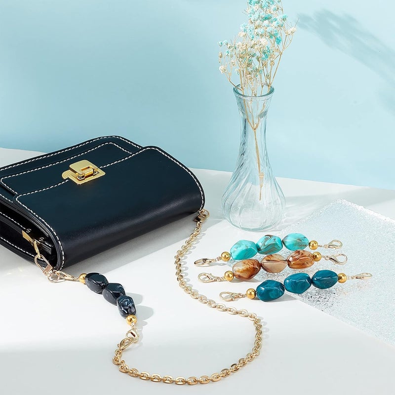 comfrt 4 Colors Purse Strap Bead Extenders, 5.9 Inch Short Resin Bead Handbag Chain Replacement Cross-Body Shoulder Strap Extender Clutch Bag Accessories Charms for Summer Coach Pochette Underarm Bag - Image 5