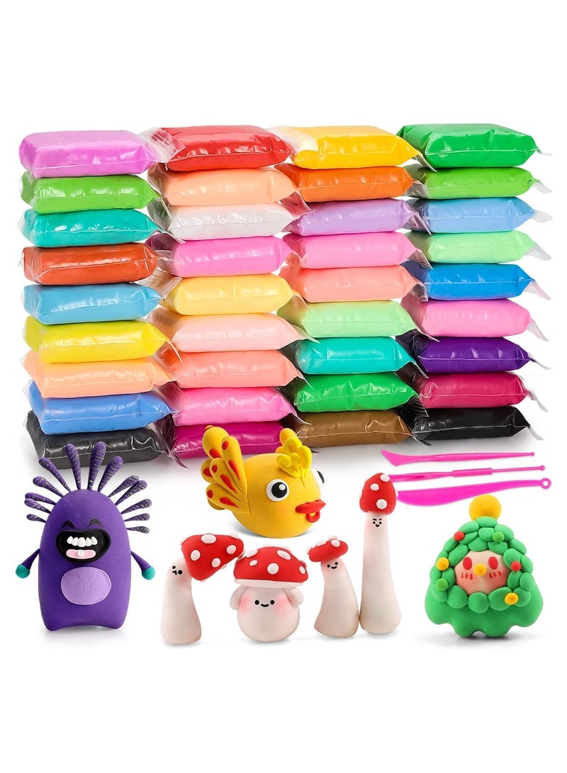 SKAFA Air Dry Clay 36 Pcs  | Colors Modeling Clay Kit With Sculpting Tools | Play Clay Art For Adults And Kids Gift | Craft Clay & Air Dry DIY Set.  - Image 1