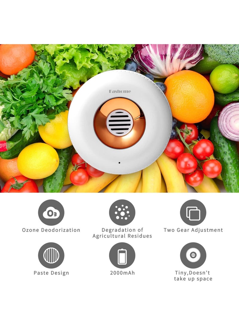 Portable Ozone Generator, Ozone Odor Eliminator 20mg/h Cordless Mini Ozone Machine Rechargeable Refrigerator Deodorizer Air Purifier For Home Fridge Freezer for Car Closet Kitchen - Image 3