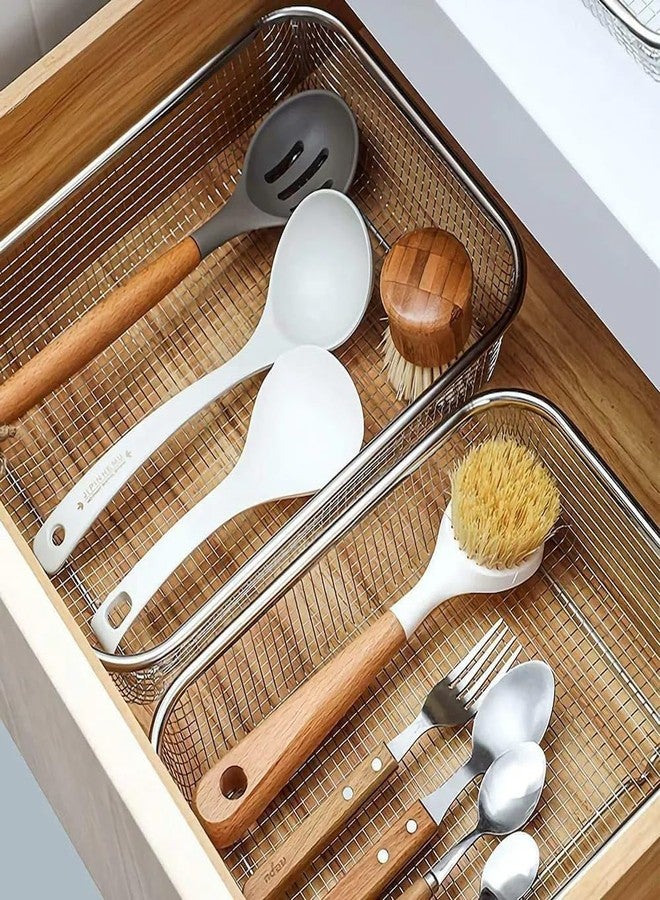 Lemonzza Stainless Steel Dish Drainer Basket for Kitchen Utensils/Dish Drying Stand/Plate Rack/Bartan Basket/Sink Counter Top Dish Drainer Rack (12 * 8.5 * 3 CM) - Image 4