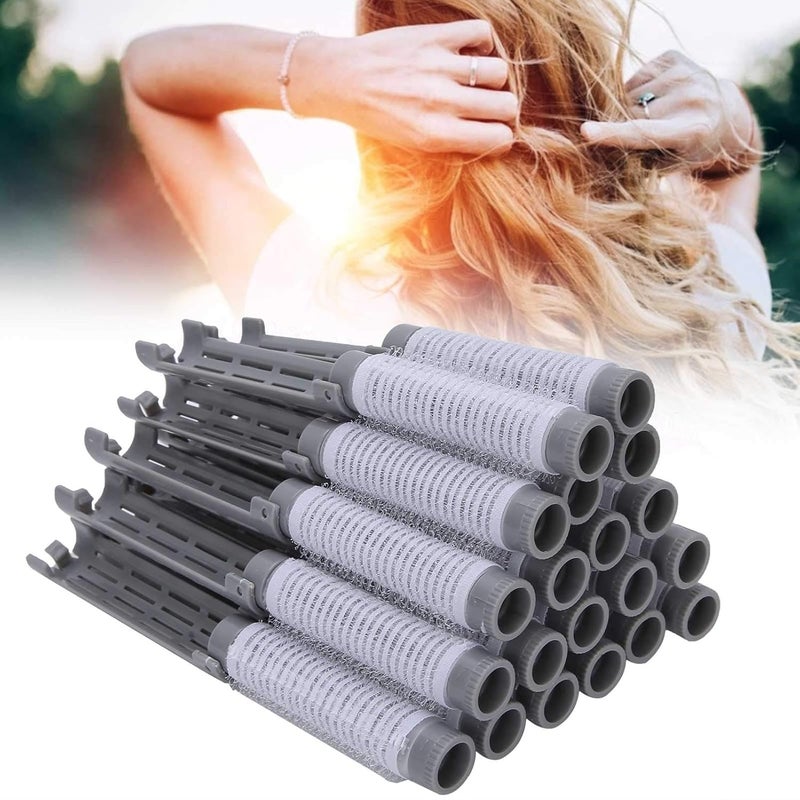 klarako 20pcs Hair Perm Rods, Hair Perm Rods Fluffy Perming Rod Hair Roller, Curler Hairdressing Tool Kit for Salon Barber Home(grey) grey - Image 1