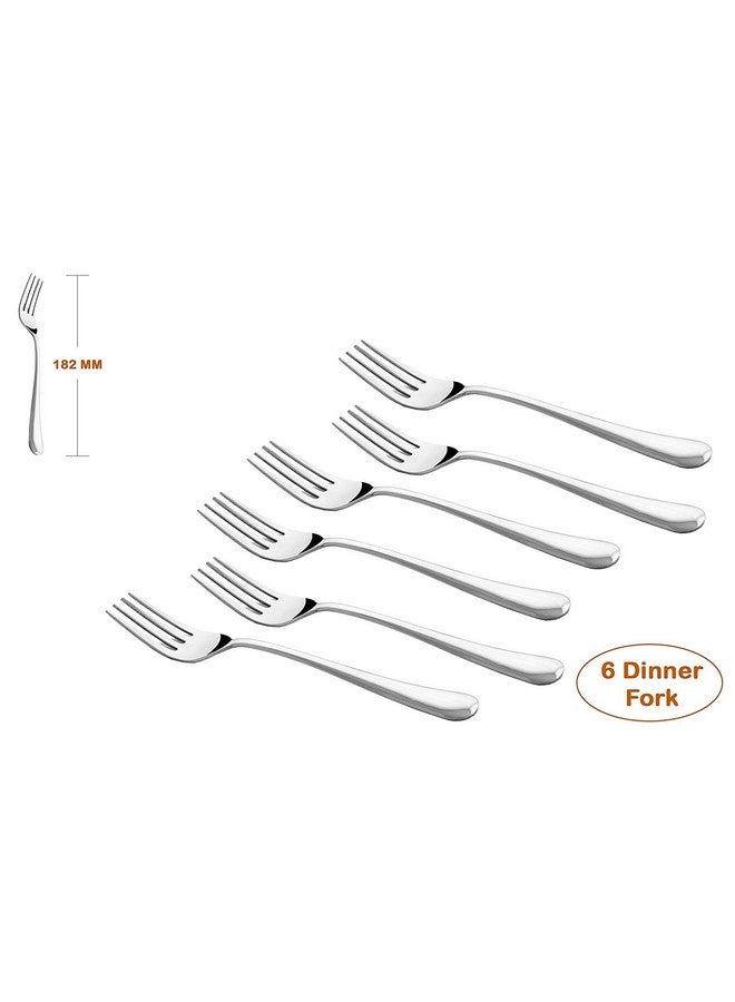 Parage 12 Pieces Stainless Steel Table Spoons and Forks Set with Round Edge, Tableware, Set of 12, Silver (Contains: 6 Table Spoons and 6 Dinner Forks) - Image 5