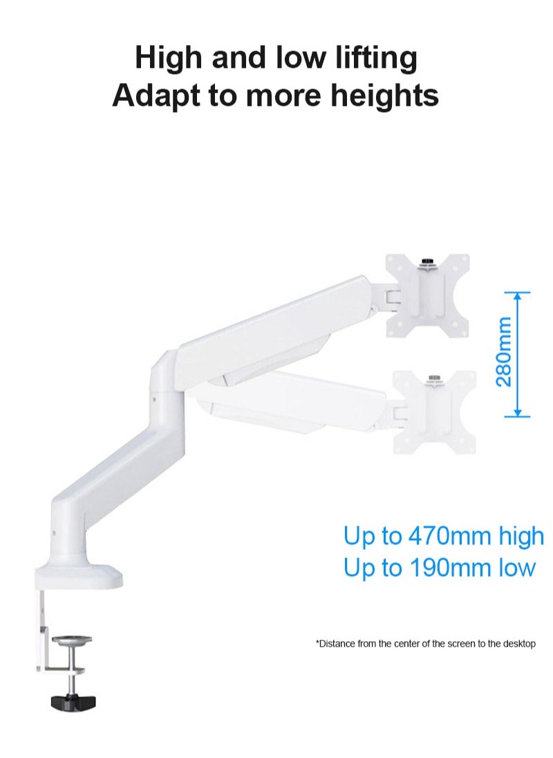 ذراع شاشة واحدة، ذراع شاشة كمبيوتر مريح قابل للتعديل بنابض غازي لشاشة كمبيوتر مقاس 19-32 بوصة، يتحمل شاشات يصل وزنها إلى 2-9 كجم - أبيض - pzsku/ZC723E67B308D73CD5CCBZ/45/_/1735526481/c3cd874c-1abd-4190-9e35-64b280204da0