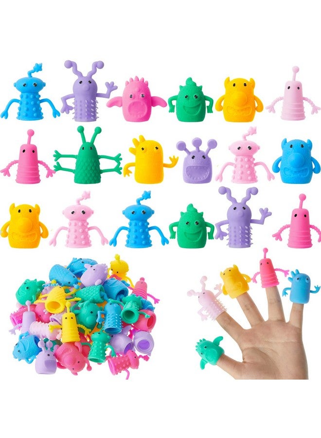 Junkin 40-Piece Cute Monster Finger Puppet Set - Soft Rubber Stretchy Fidget Toys, Mini Finger Dolls for Birthday Party Favors(Cute Style) - Image 1