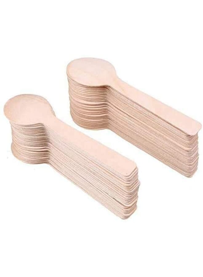 Time 20Pcs. Disposable Wooden Spoon Mini I