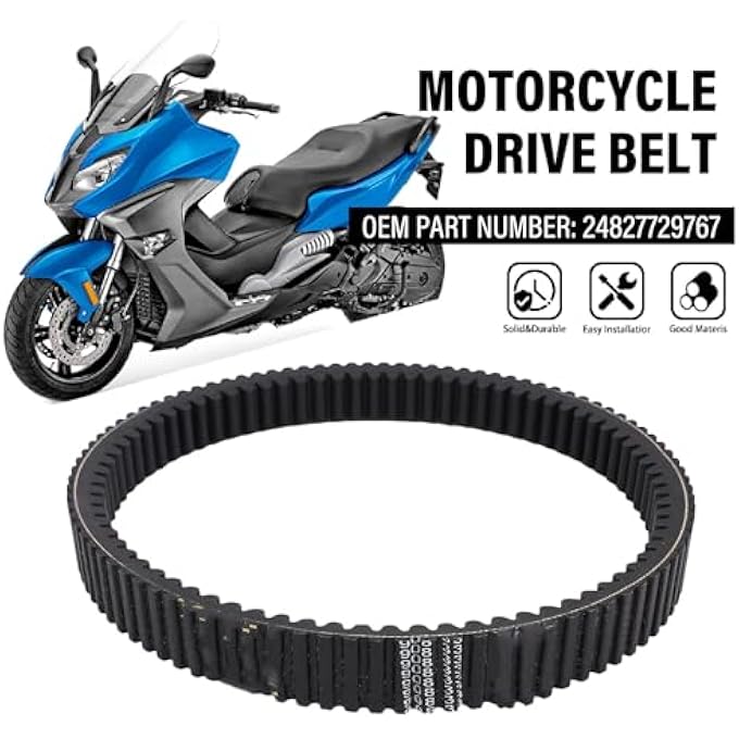 MOTORCYCLE DRIVE BELT, 24827729767 MOTORBIKE BELT DRIVE REPLACEMENT FOR C650GT C650 SPORT, PROFESSIONAL INSTALLATION, MOTORCYCLE PARTS, BLACK - Image 3