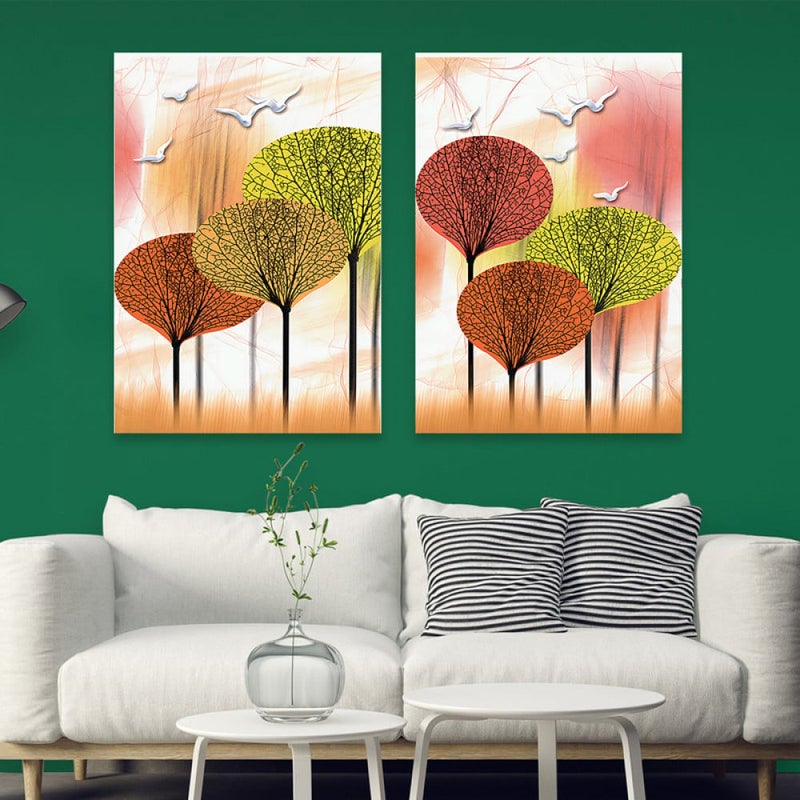 Marktna A double canvas painting with a modern design, total size 100 x 70 cm - Image 1