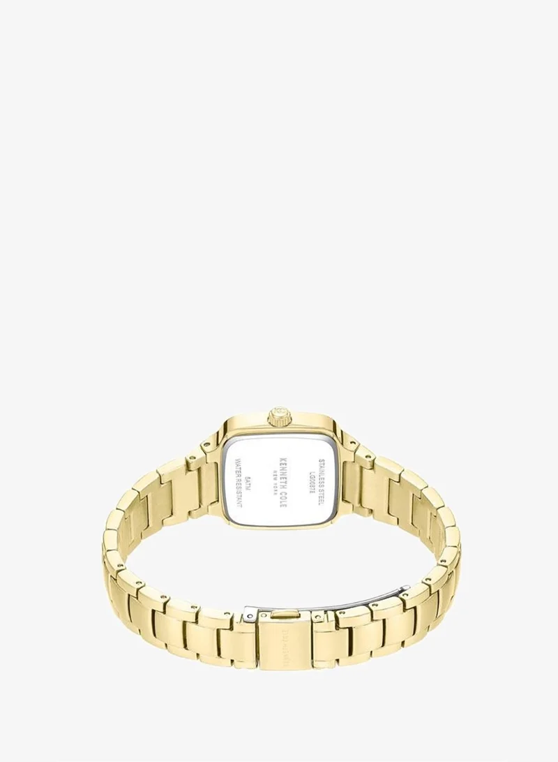 Kenneth Cole New York gold Broome White Mother-of-pearl Dial Gold Stainless Steel Bracelet Analog Watch for Women 28mm for Women | Best Price UAE