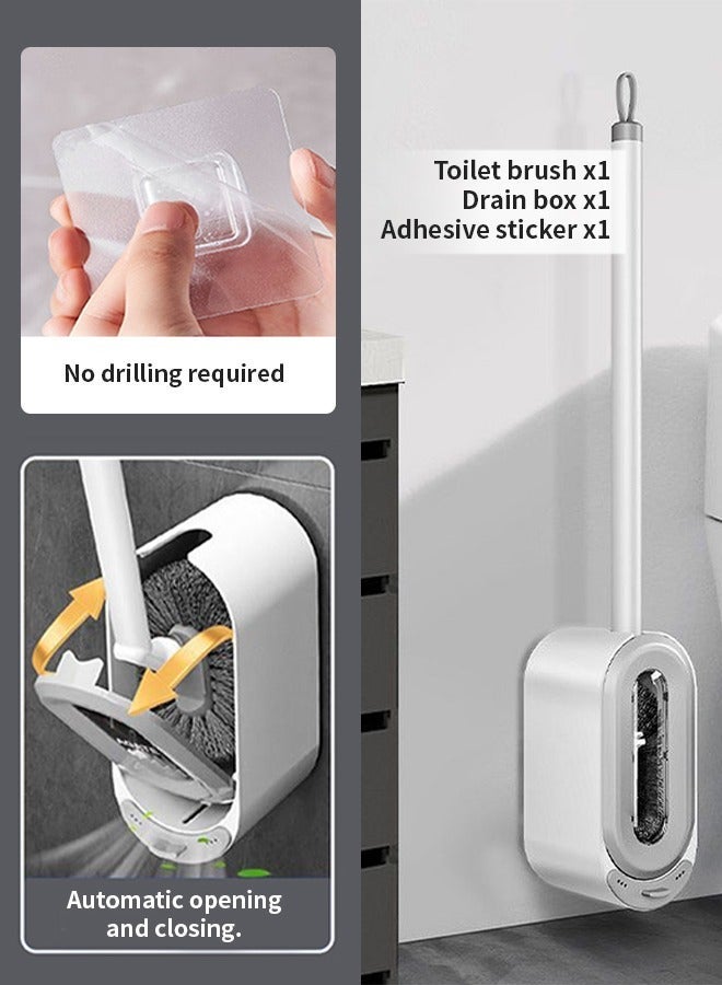 هومستر حامل فرشاة المرحاض المثبت على الحائط، تنظيف مع صندوق تخزين، يزيل الأوساخ العنيدة بسهولة، مناسب للاستخدام في الحمام المنزلي - Image 5