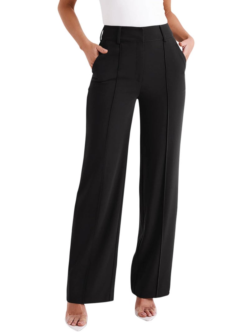 NIMIN Black Work Pants Women Wide Leg Dressy Trousers High Waisted Business Casual Slacks 2025 Summer Fashion Outfits with Pockets - Image 1