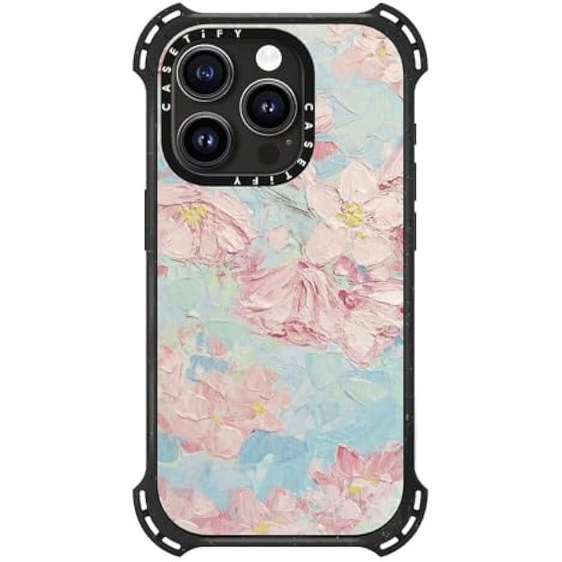 Casetify Bounce iPhone 15 Pro Case 【6X Military Grade Drop Tested / 21.3ft Drop Protection/Compatible with Magsafe】 - Yoshino Cherry Blossoms - Triple Black - Image 4