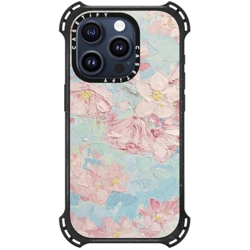 Casetify Bounce iPhone 15 Pro Case 【6X Military Grade Drop Tested / 21.3ft Drop Protection/Compatible with Magsafe】 - Yoshino Cherry Blossoms - Triple Black - Image 2