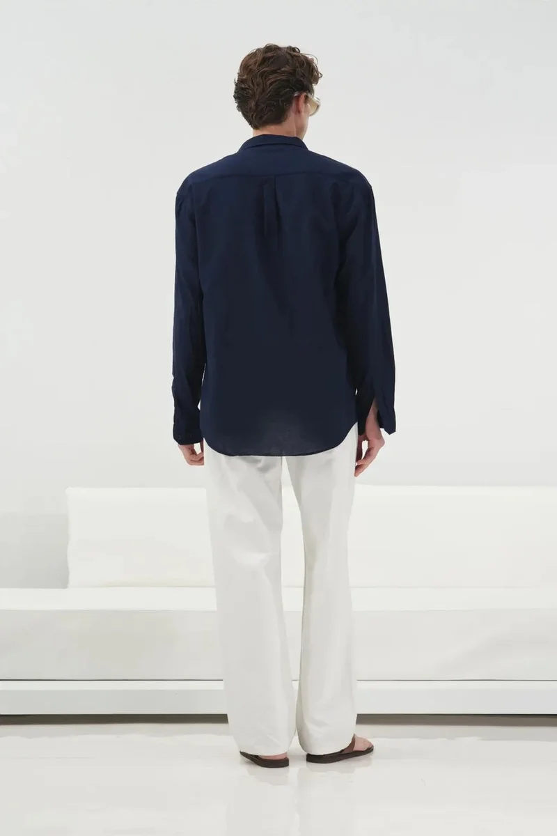 Giesto Navy Blue GIESTO Regular Fit Button-Up Shirt for Men | Best Price UAE
