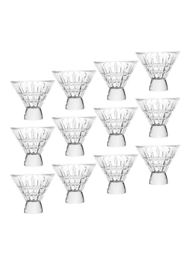 Blinkmax 12-piece clear glass serving bowl set with a luxurious crystal design for desserts, nuts, and appetizers – 9 cm tall - Image 4